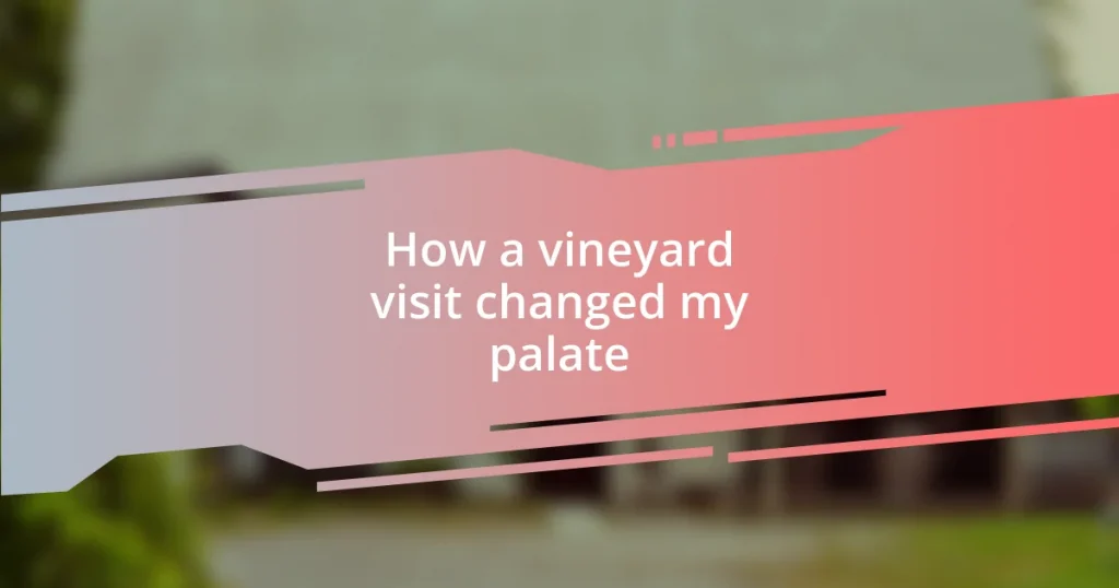 How a vineyard visit changed my palate